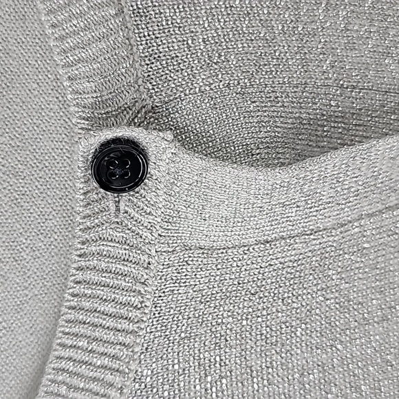 Ann Taylor Silver Metallic Button Front Sweater - Picture 5 of 10